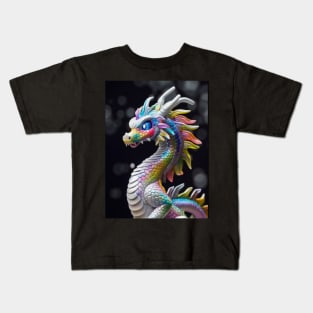 Realistic White Dragon Kids T-Shirt